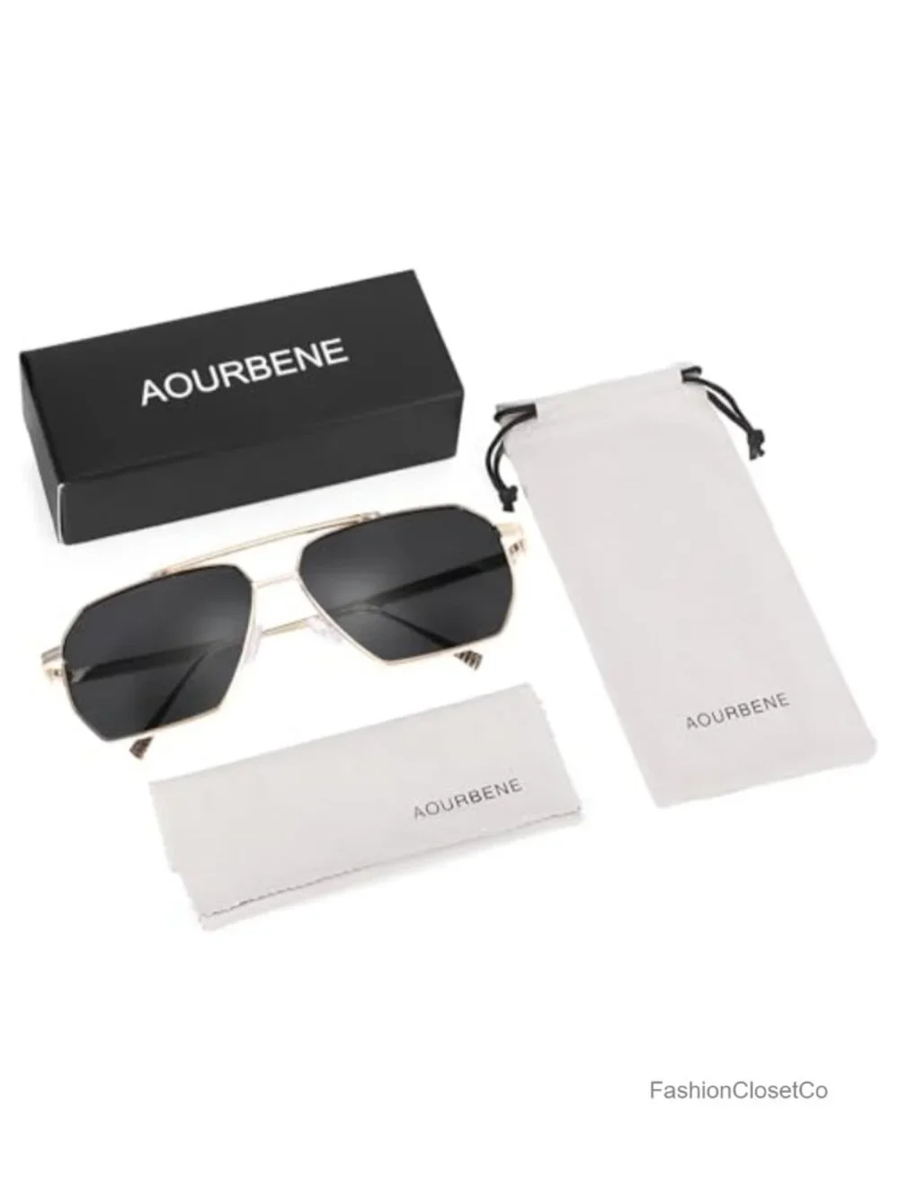 Retro Oversized Square Aviator Sunglasses Large Metal Frame UV400